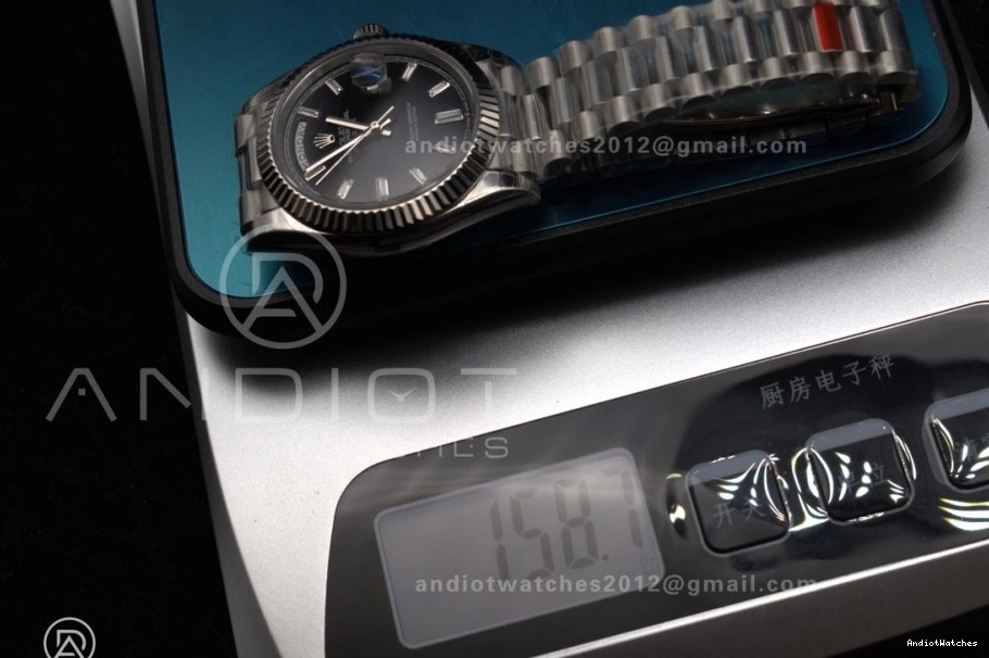 Bright 718 GSF Bracelet Black Weight 40 Gain on Crystal DayDate Dial SS President A 0316